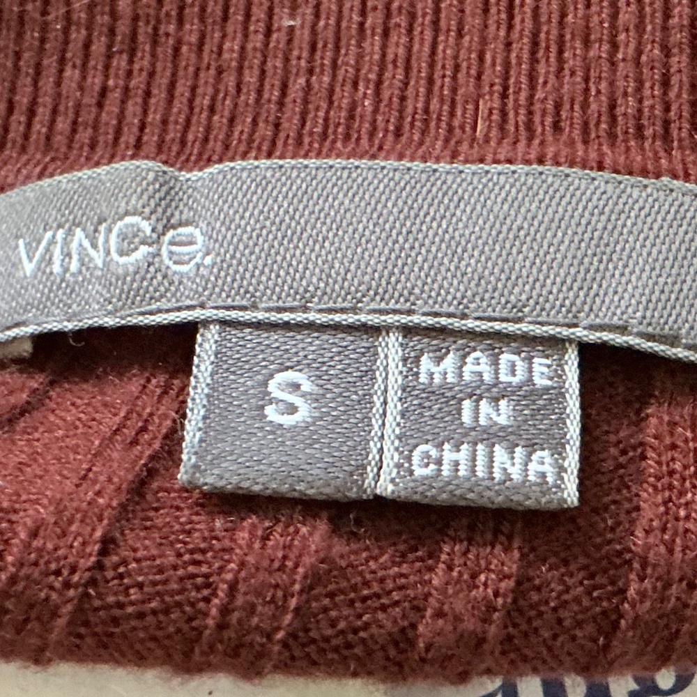 Vince Ribbed Red/Rust Cardigan - Picture 3 of 5